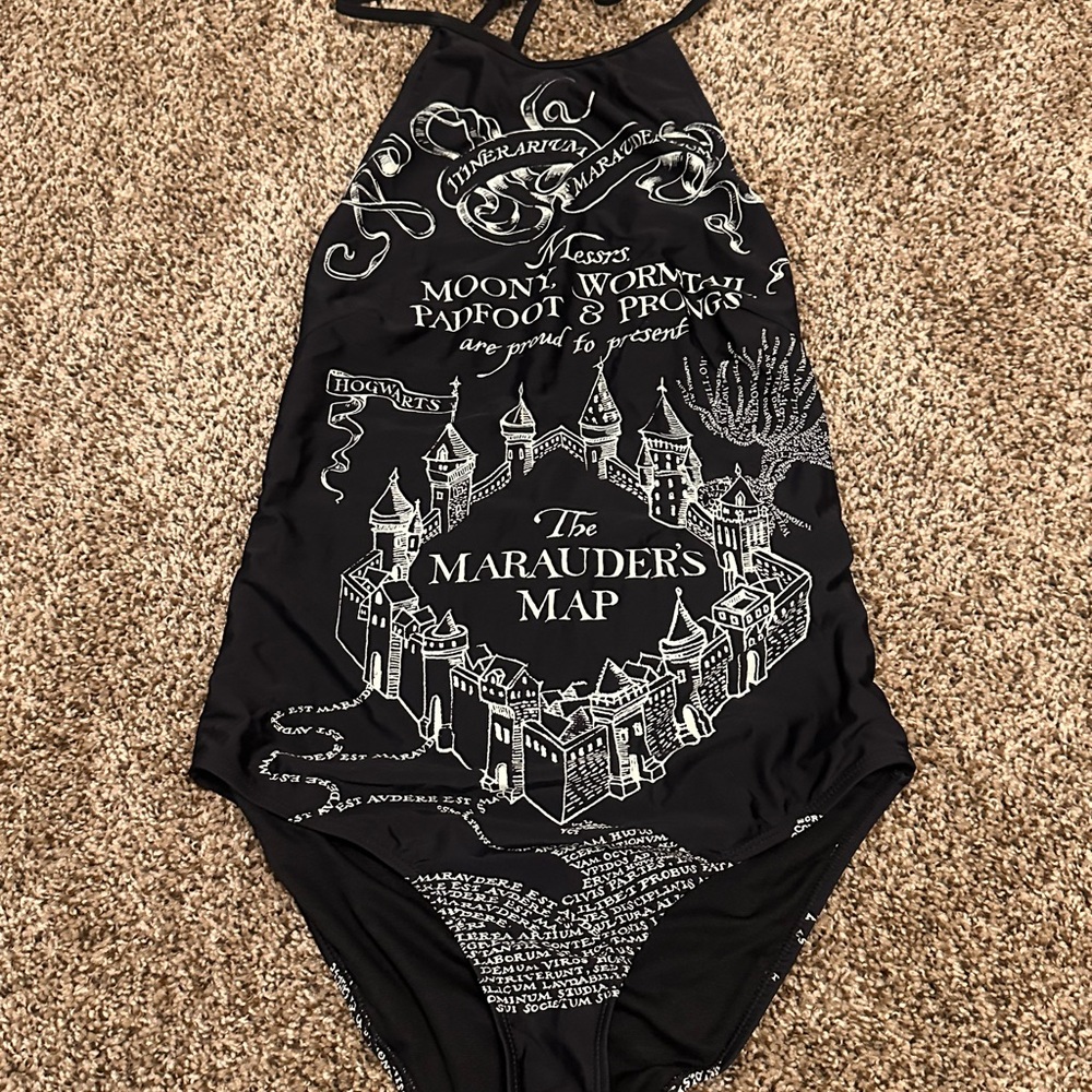 Harry Potter Black Marauder's Map Swimsuit